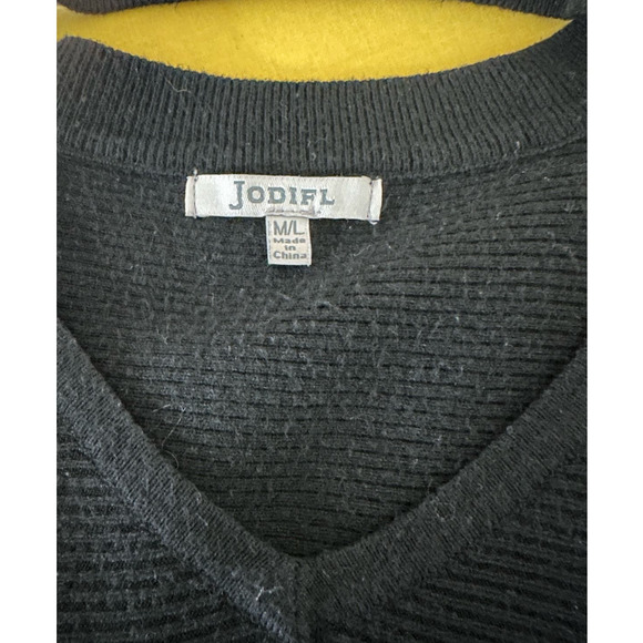 Jodifl Black Choker Neck Oversized Ribbed Sweater, Size M/L - Picture 5 of 6